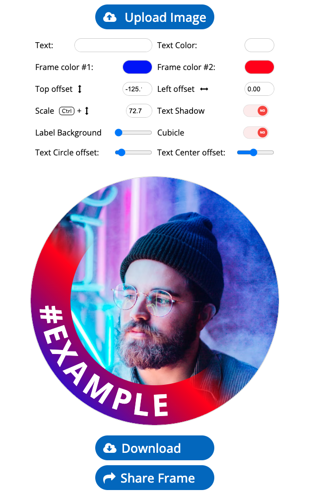 Frame Generator custom editor with controls and live preview
