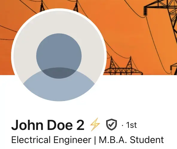 linkedin profile with an emoji