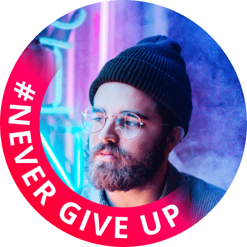 never-give-up profile frame