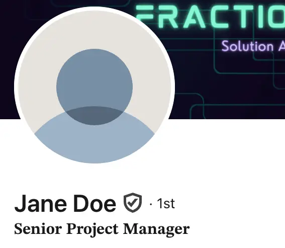 LinkedIn profile with custom fonts subtitle