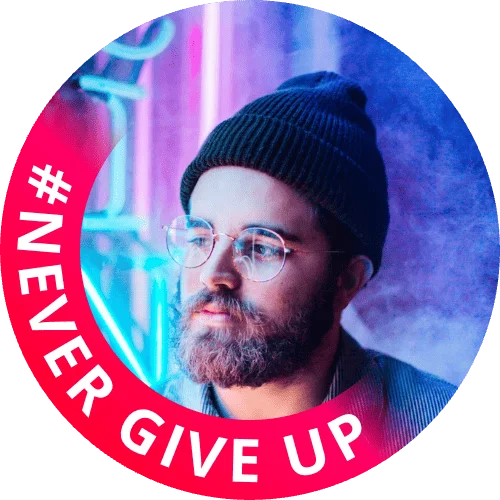 never-give-up profile frame